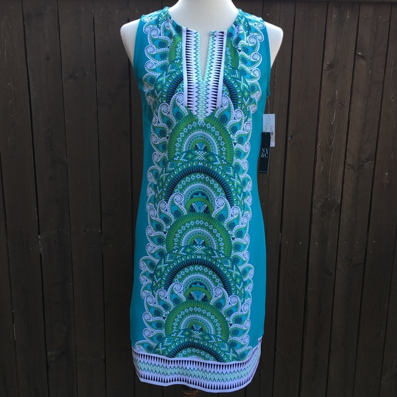 New York & Company Dresses & Skirts - New York & Company | Size M Turquoise Print Dress